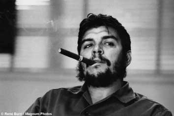 1963 CUBA. 1963. Havana. Ministry of Industry.  Ernesto GUEVARA (Che), Argentinian politician, Minister of industry (1961-1965) during an exclusive interview in his office. © Rene Burri / Magnum Photos
